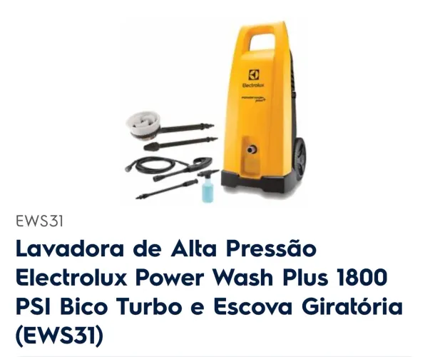 Lavadora de Alta Pressão Electrolux Power Wash Plus 1800 PSI - 220V (Semi-nova)