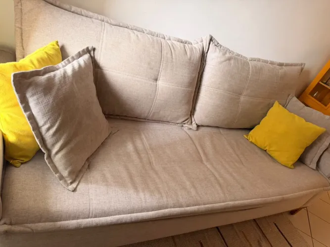 Vendo SOFÁ LINHO semi novo cinza 2,35mt