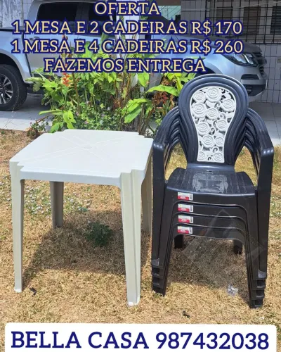 MESA PLASTICA BRANCA ENTREGA IMEDIATA