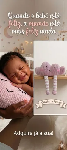 Almofada Nuvem Fofura em Amigurumi - Um Abraço em Forma de Crochê!
