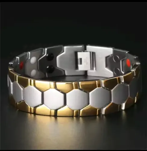 Pulseira Magnética Masculino, Feminino Hexagonal