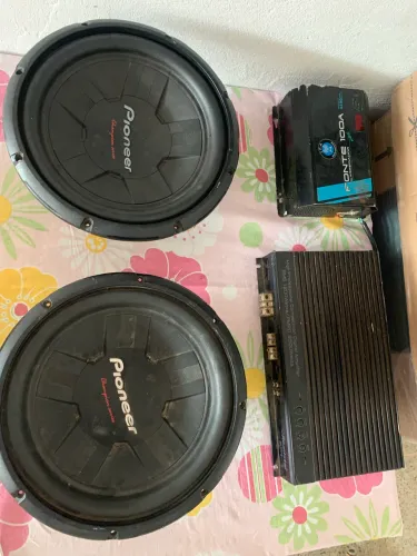 Par de cara preta + roadstar 1200 + fonte 100a 
