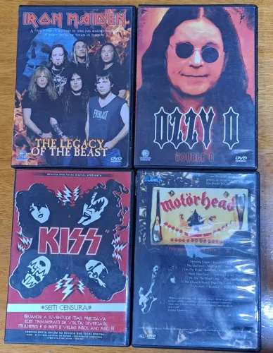 LOTE DVDS ORIGINAIS - IRON MAIDEN, OZZY, KISS & MOTÖRHEAD + BRINDE SURPRESA
