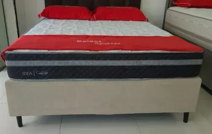 Colchão Herval C1728 + Base box Casal - 138x188x63 - Select Colchões