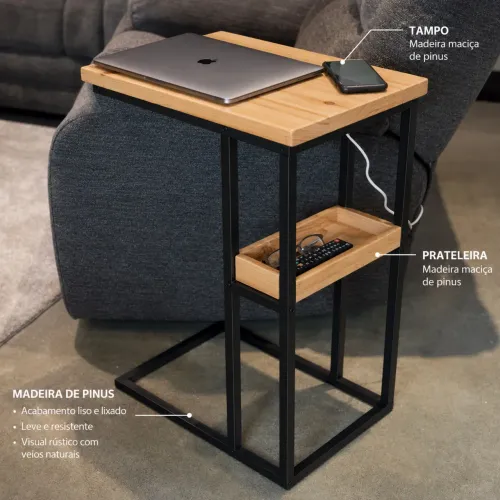 Mesa de apoio para sofá 