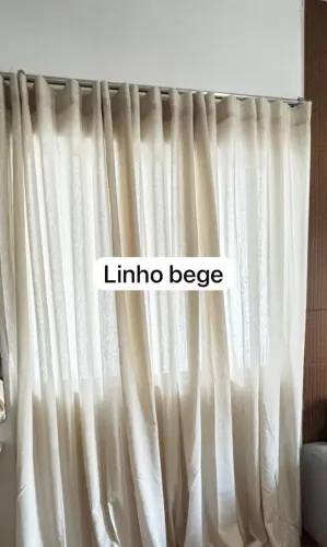 Cortina em Linho Bege Cru