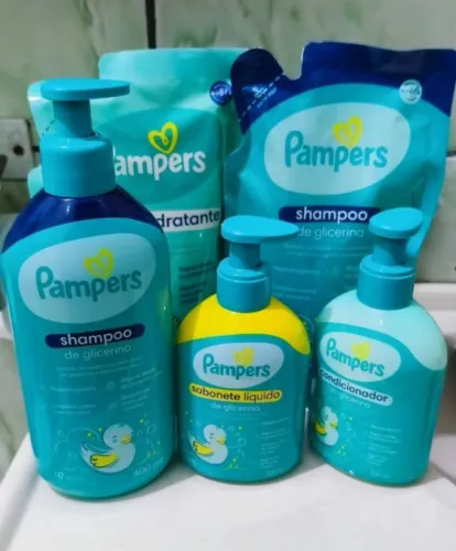 Kit Pampers Shampoo,Refil do Shampoo, condicionador, sabonete líquido e loção hidratante