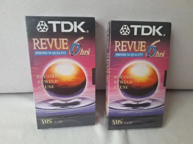 2 Fitas VHS TDK REVUE Premium Quality T-120 - Virgem