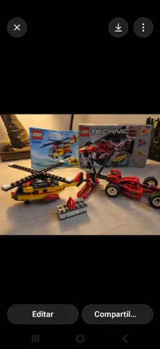 Lego, 2 sets ( helicóptero e carro de corrida) e mais 1000 peças aleatórias 