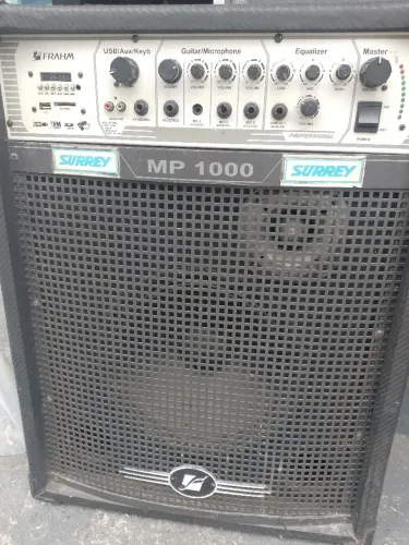 Caixa amplificada frahm modelo MP 1000 funcionando perfeitamente