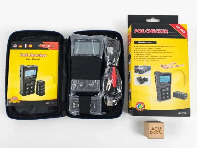 TESTADOR POE CHECKER NF-488 NOYAFA ORIGINAL - FERRAMENTA PROFISSIONAL PARA TÉCNICO DE REDE