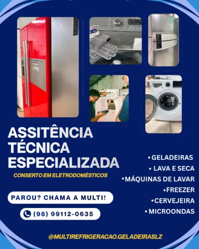 conserto de geladeira, máquina de lavar, lava e seca e freezer em são luís