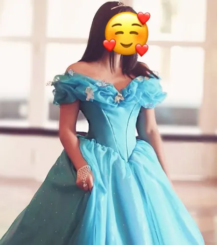 Vestido de festa 15 anos, debutante, Cinderela azul