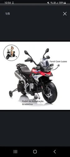 Moto elétrica infantil BMW F850 GS Infantil de 12V.