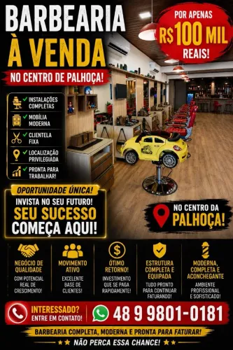 Vendo Barbearia Centro Palhoça