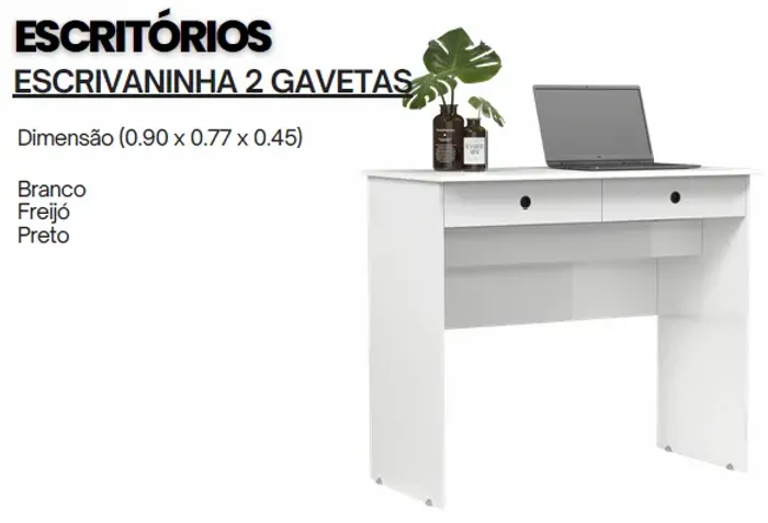 Escrivaninha 2 Gavetas Nova