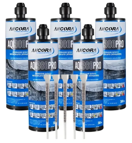 05x Chumbador Químico Âncora Aqi 380 Pro 380ml Com Bico