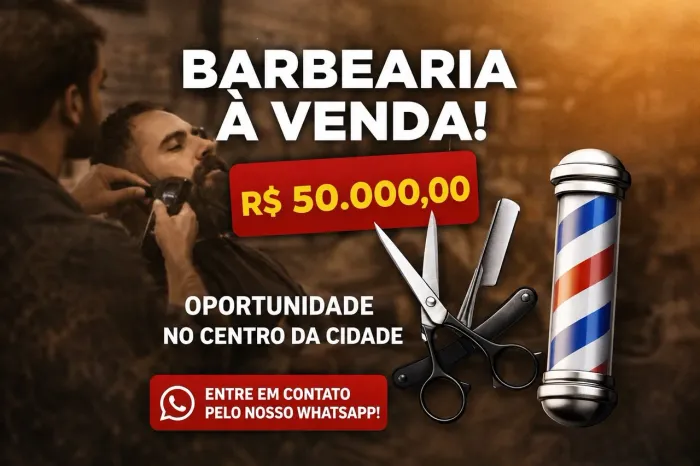 Barbearia completa à venda!