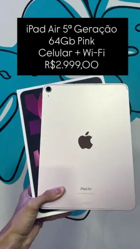 Seminovo: iPad Air 5 Geração 64GB Pink - Celular + Wifi | Loja Fisica