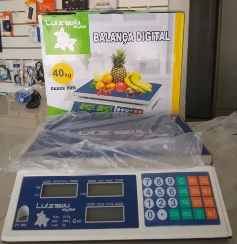 Balança com bateria bivolt para comércio pesa ate 40kg novas com garantia de 6 meses