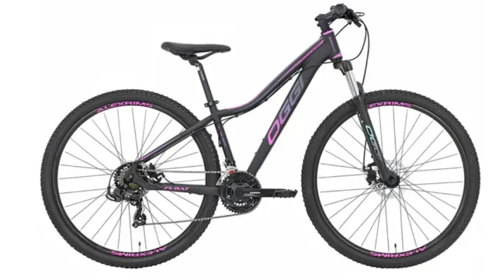 BICICLETA OGGI FLOAT SPORT MOUNTAIN BIKE PRETA COM ROSA FEMININA ARO 29 QUADRO 16