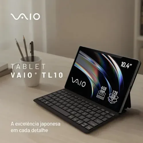 Tablet VAIO TL10 4GB RAM 128GB Octa-Core, Tela 10.4, 2K, 4G WiFi Dual Band, Câmera 8MP
