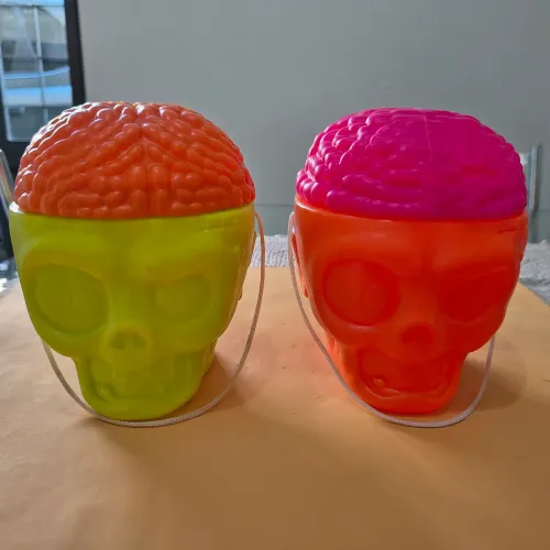Par de Baldes Expositores Fini - Caveira com Cérebro (Edição Halloween)