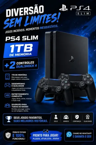 Vende-se Ps4 Slim 1Tb