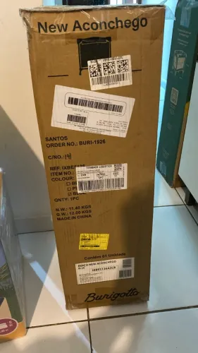 Berço Portatil Cercado Burigotto New Aconchego com Trocador e Mosquiteiro Blue Azul