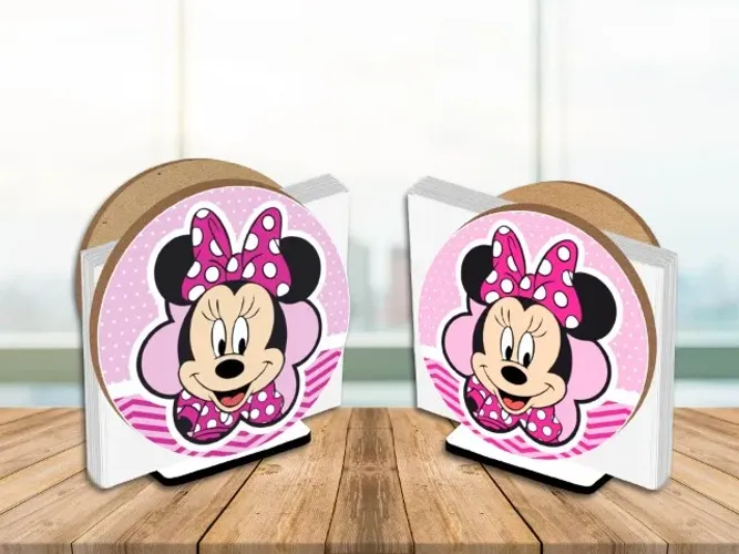 Kit com 10 unidades de Centro De Mesa Enfeite Porta Guardanapo MINNIE