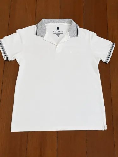 camisa polo polo wear feminina branca comfort