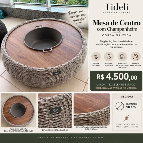 Mesa de centro de corda náutica Tidelli