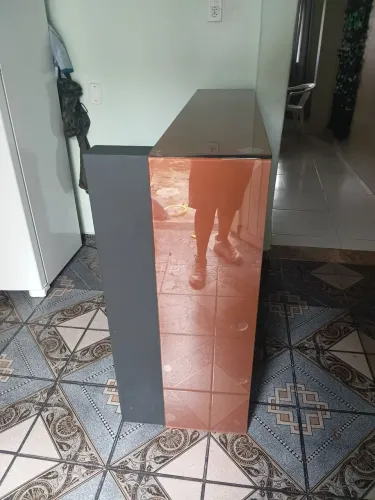 Estante de vidro, mostruário balcão , madeira mdf lindo madeirado lâmina de vidro