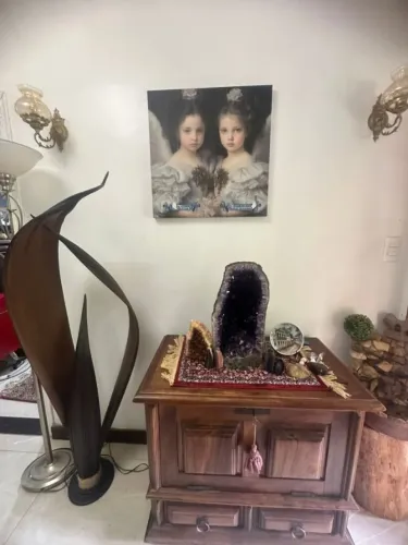 Quadro em tela Gêmeas ?Mary & Magdalene? estilo clássico angelical