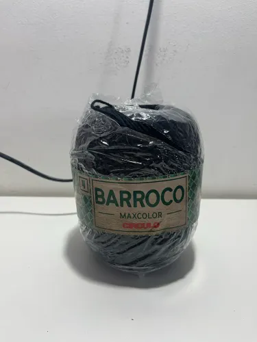 Barbante barroco maxcolor preto fio 4