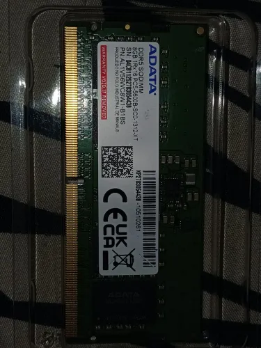 Memória RAM DDR5 ADATA 8GB 5600MHz para Notebook - Estado de Nova