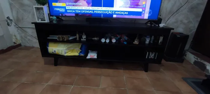 Rack para sala de estar Preto para Tvs até 65 polegadas 