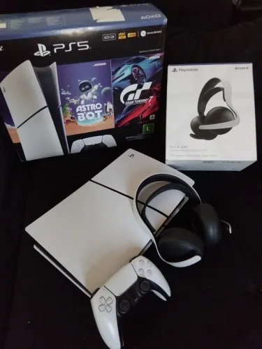 PS5 + Fone Pulse Elite + Controle DualSense