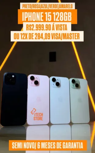 PROMOÇÃO IPHONE 15 DE 128GB - USADO