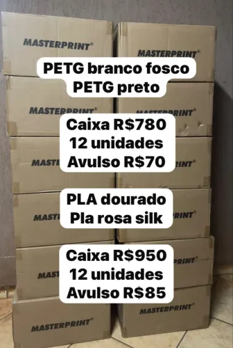 Filamento PETG E PLA MASTERPRINT atacado e varejo