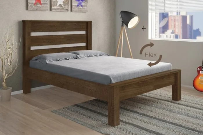 Cama Casal Vitoria Malbec Off White Até 12x