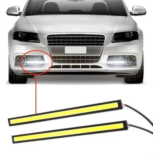 Par Barra Led Super Farol Luz Diurna 12v Carro Moto 17cm