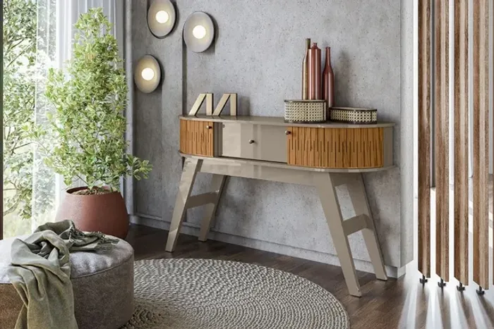 Aparador Estoril 2P1G Fendi.Naturale Até 12x - Frete Grátis