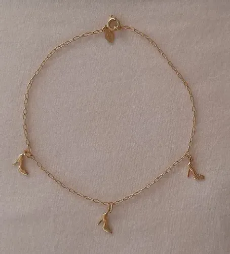 Tornozeleira Sapatinho Banhada a ouro 18k