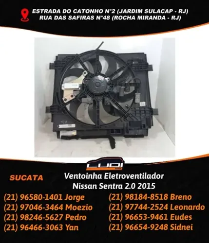 Ventoinha Eletroventilador Nissan Sentra 2.0 2015