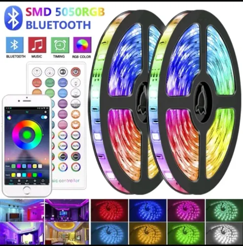 Fita LED RGBW Bluetooth + controle e fonte 