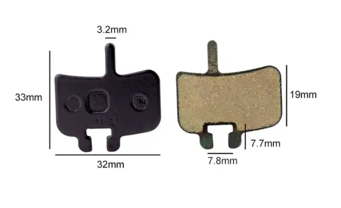 2x Pastilhas Freio a Disco Bike Semi-Metalica para Hayes HFX-9 HFX-MAG MX1 8738