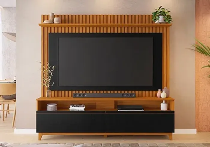 Estante Home Para TV até 65 Polegadas Ripado 