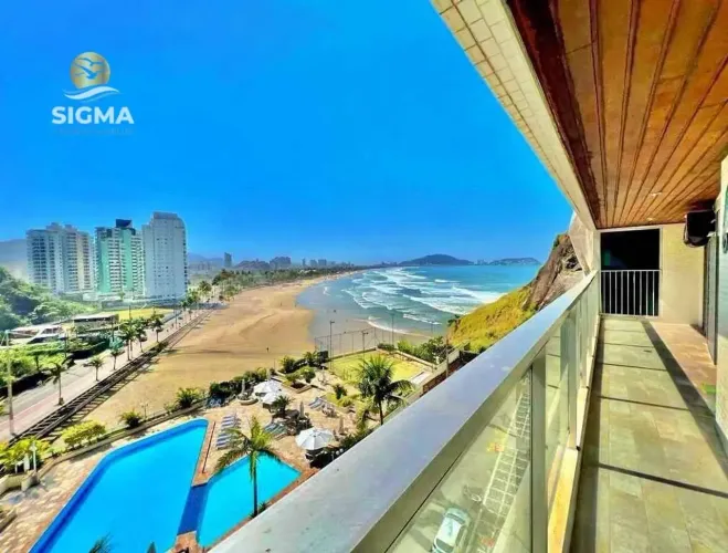 FRENTE MAR - Apartamento com 3 dormitórios à venda na Praia das Pitangueiras - Guarujá/SP.