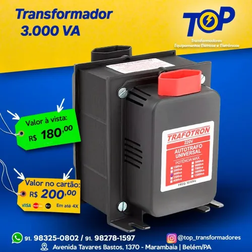 Transformador 3.000va / AT 9.000 btus 